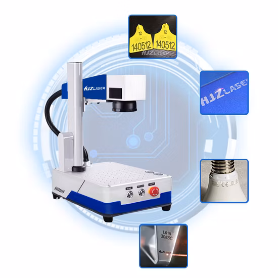 20W 30W Fiber Laser Marker Laser Marking Machine with Convey Belt for Key Phone Case Cable PCB Plastic Metal
