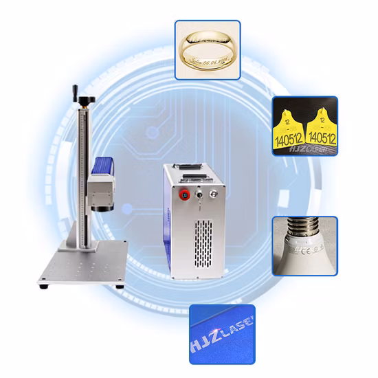 20W 30W Fiber Laser Marker Laser Marking Machine with Convey Belt for Key Phone Case Cable PCB Plastic Metal